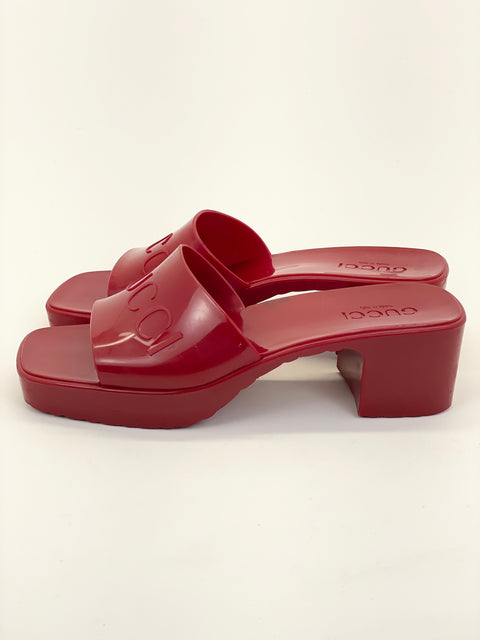 Gucci 60mm Slide Sandal 'Black Rubber' | EU W 39 / US M 7.5