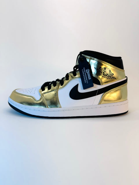 Air Jordan 1 Mid SE 'Metallic Gold Black White (2020)' | US M 11