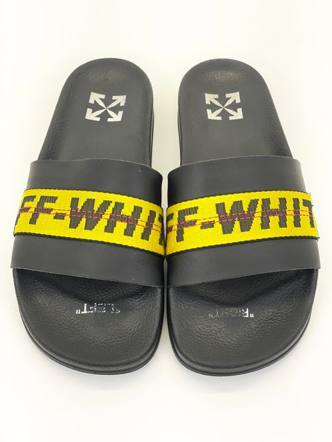 Off-White Industrial Belt Slides 'Black Yellow' | EU M 43 / US M 10
