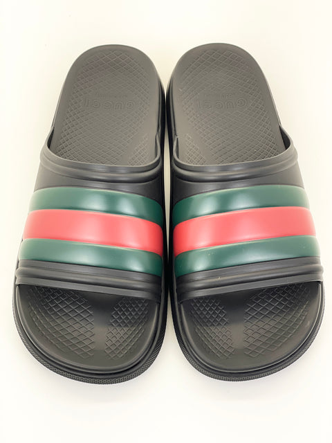 Gucci Web Slide Sandal 'Black Green Red ' | EU M 44 / US M 11