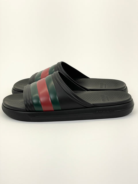 Gucci Web Slide Sandal 'Black Green Red ' | EU M 44 / US M 11
