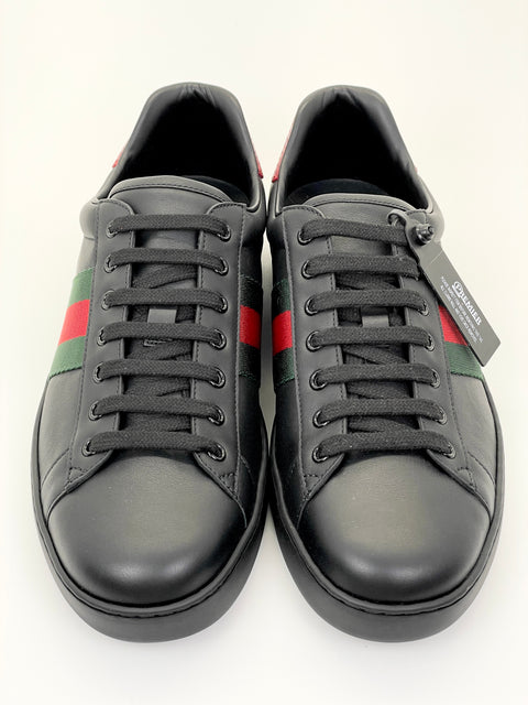 Gucci Ace Leather 'Black Red Snakeskin Heel (2021)' | EU M 44 / US M 11