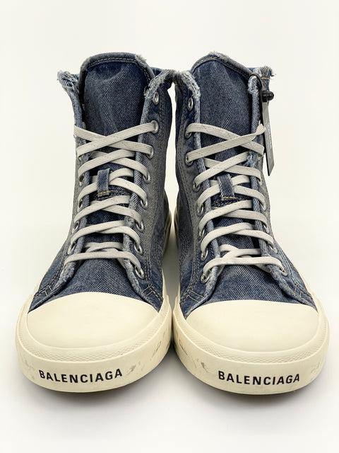 Balenciaga Paris High 'Destroyed Blue Denim (2023)' | EU M 46 / US M 13