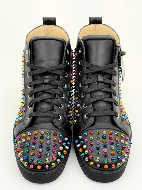 Christian Louboutin Lou Spikes Orlato Flat 'Pleated Metallic' | EU M 45 / US W 12