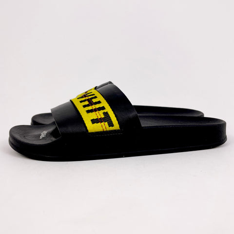 Off White industrial Belt Slide 'Black Yellow' | US M 9