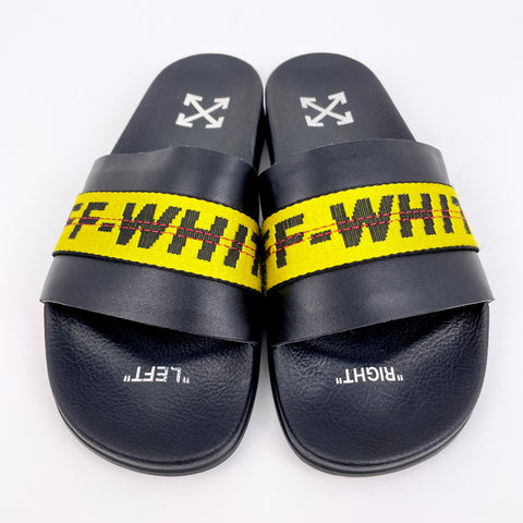 Off White industrial Belt Slide 'Black Yellow' | US M 9