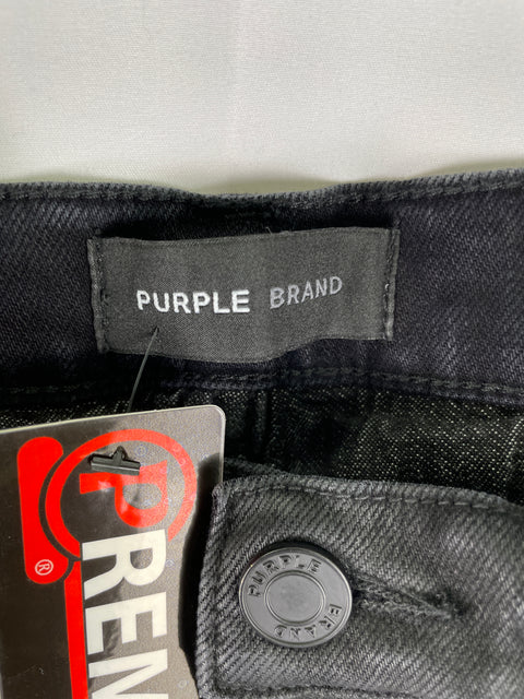 Purple Regular Fit Jeans 'Wax Coated Black' | US M 36"