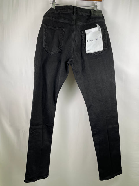 Purple Regular Fit Jeans 'Wax Coated Black' | US M 36"