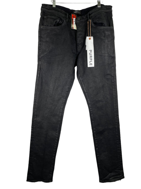 Purple Regular Fit Jeans 'Wax Coated Black' | US M 36"