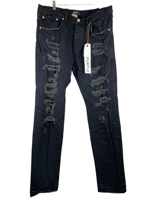 Purple Regular Fit Jeans 'Ripped Patch Black' | US M 36"