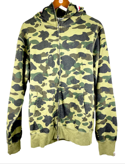 Bape 1st Camo Shark Full Zip Hoodie 'Green' | US M X-Large