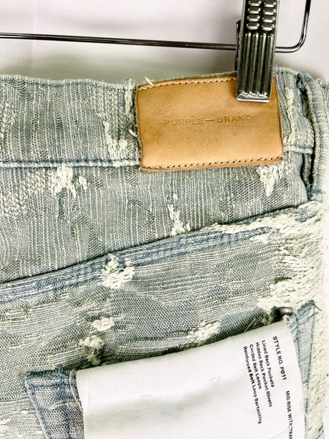 Purple Straight Jeans 'Jacquard Dirty Denim' | US M 30"