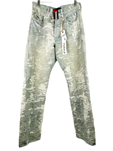 Purple Straight Jeans 'Jacquard Dirty Denim' | US M 30"