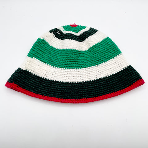 Casablanca Crochet Hat 'Green White Red' | M/L