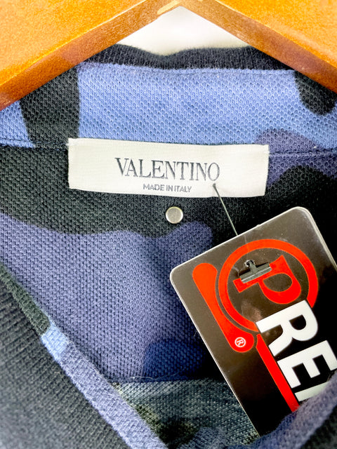 Valentino Polo Shirt 'Camo Navy' | US M X-Large