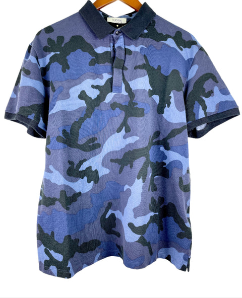 Valentino Polo Shirt 'Camo Navy' | US M X-Large