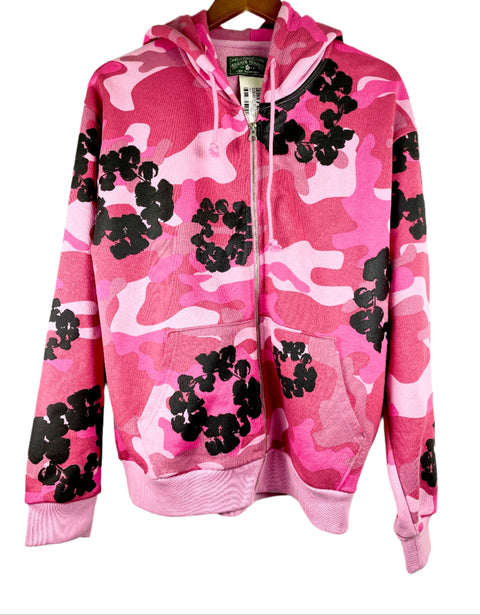 Denim Tears Zip Hoodie 'The Cotton Wreath pink Camo' | US M Small