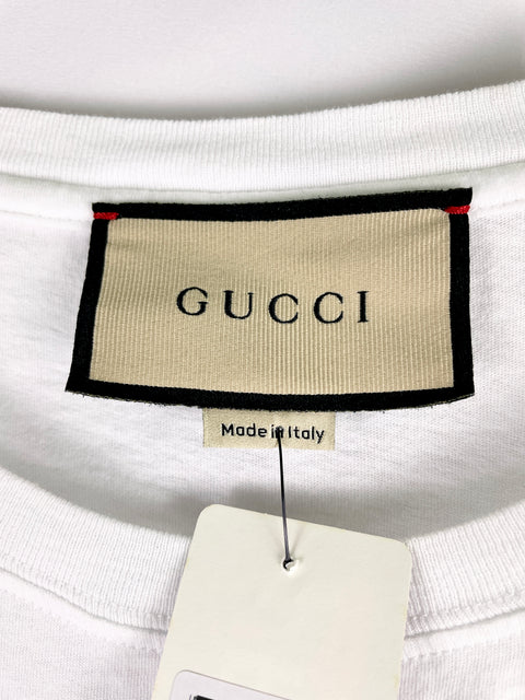 Gucci Tee 'Logo Washed Print White' | US M Small