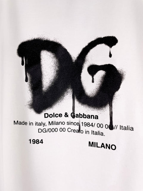Dolce & Gabbana Tee 'Spray Paint DG Logo Print White' | U SM X-Small