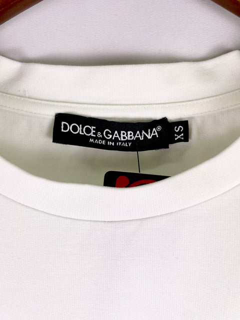 Dolce & Gabbana Tee 'Spray Paint DG Logo Print White' | U SM X-Small