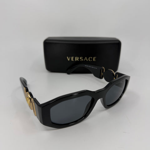 Versace Rectangle Sunglasses ‘Black’ | US M OS