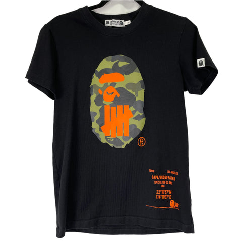 Bape X Undefeated Collab Bape Ape Head Tee Black Orange | SM