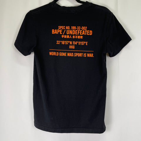 Bape X Undefeated Collab Bape Ape Head Tee Black Orange | SM