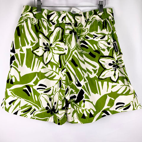 Palm Angels Macro Hibiscus Swim Shorts 'Green/White'