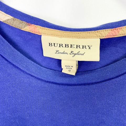 Burberry Blue Crew Neck Tee 'Red Logo' | LG