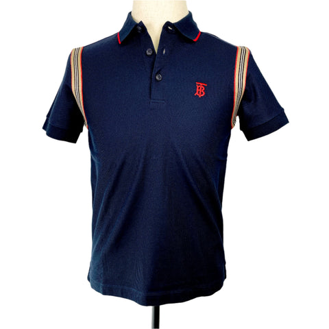 Burberry Navy Arthur Vintage Check Collar 'Red Logo' | XS