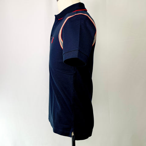 Burberry Navy Arthur Vintage Check Collar 'Red Logo' | XS