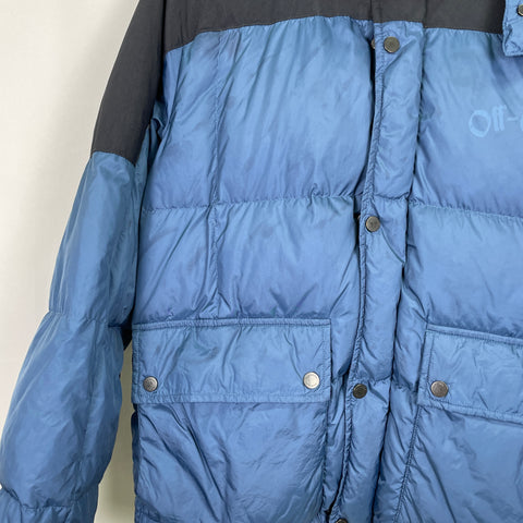 Off-White Puffer Jacket SS19 'Blue' | XS