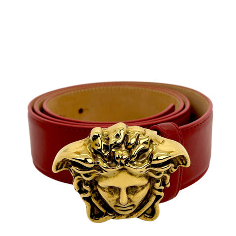 Versace Palazzo Belt With Medusa Buckle 'Red' | 100/40