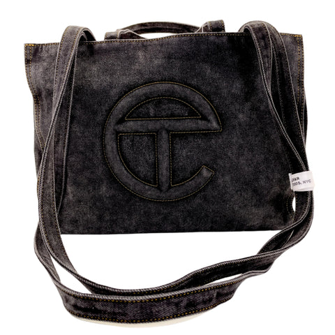 Telfar Denim Shoulder Tote Bag 'Black' | LG