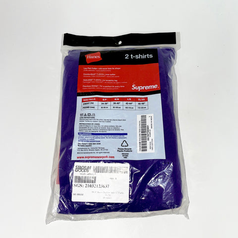 Supreme x Hanes Tagless Tees (2 Pack) 'Purple' | LG