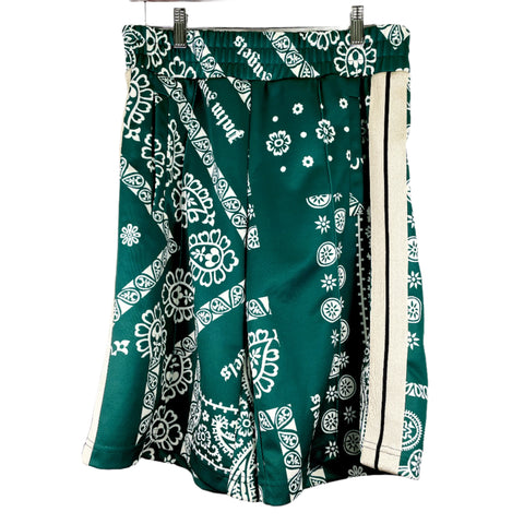 Palm Angels Bandana Track Short 'Green/White'