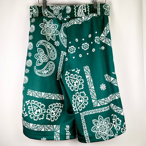 Palm Angels Bandana Track Short 'Green/White'