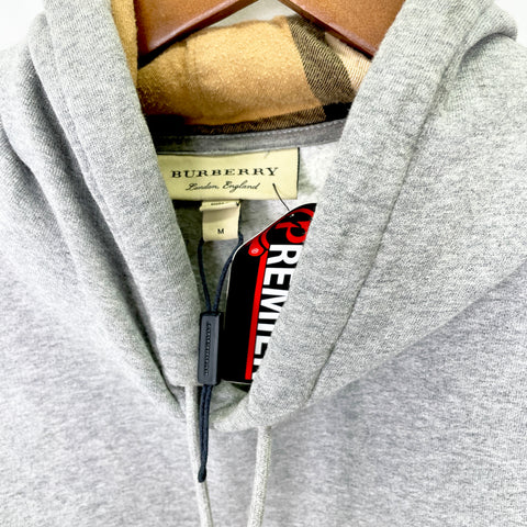 Burberry Hoodie With Inside Vintage Check Hood 'Pale Grey Melange' | MED