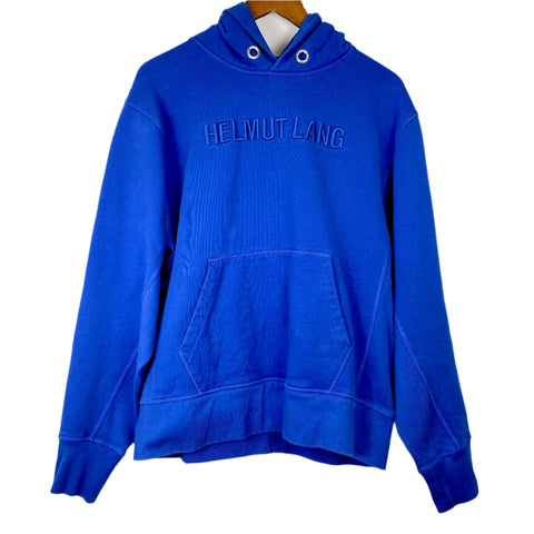 Helmut Lang Embroidered Logo Hoodie 'Blue'