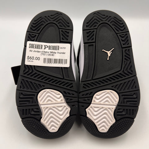 Air Jordan 4 Retro 'White Thunder (TD)' | US 8C