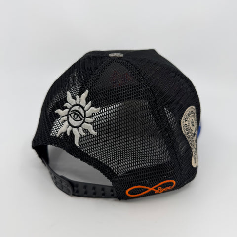 Godspeed Forever Trucker Hat `Black/Blue/Orange` | US OS