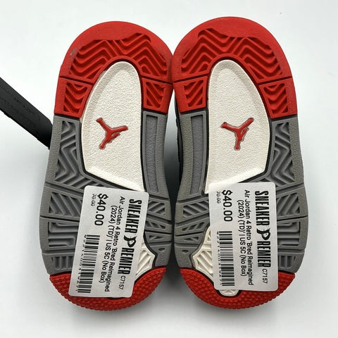 Air Jordan 4 Retro 'Bred Reimagined (2024) (TD)' | US 5C (No Box)