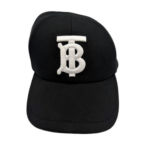 Burberry Monogram Motif Cotton Jersey Baseball Cap `BLK WHT` | US L