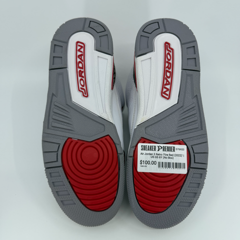 Air Jordan 3 Retro 'Fire Red (2022)' | US GS 6Y (No Box)