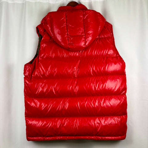 Moncler Puffer Vest with Hood 'Red' | US M 6 (X-Large)