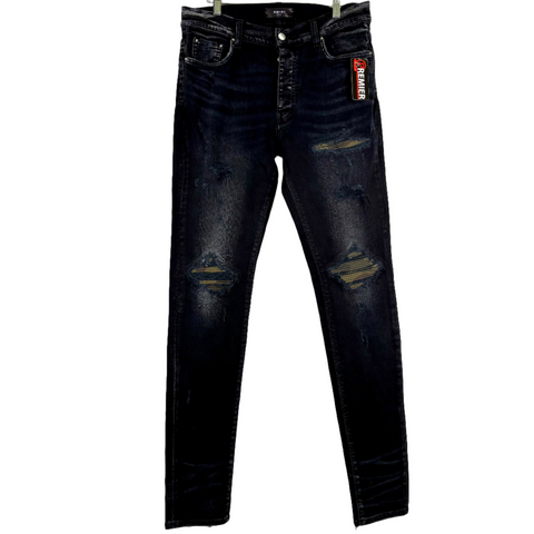 Amiri MX-1 Rip Patched Jean 'Faded Black' | US M (34")
