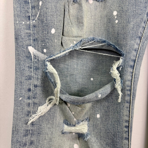 Purple Brand Paint Splatter Ripped Jeans 'Light Blue' | US M (38")