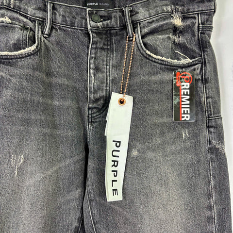 Purple Brand Stretch Distressed Flare Jeans 'Smoke Grey' | US M (34")