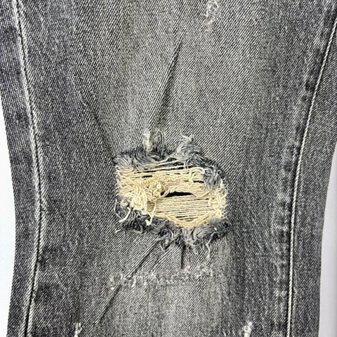 Purple Brand Stretch Distressed Flare Jeans 'Smoke Grey' | US M (34")