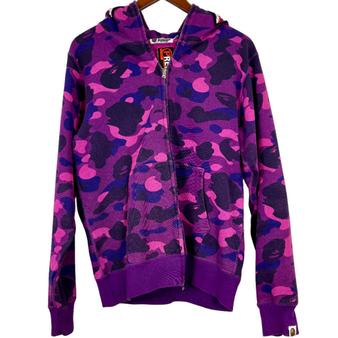 Bape Camo Shark Full Zip Hoodie 'Purple' | US M (Medium)